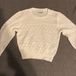Cream Abercrombie & Fitch Cropped Sweater